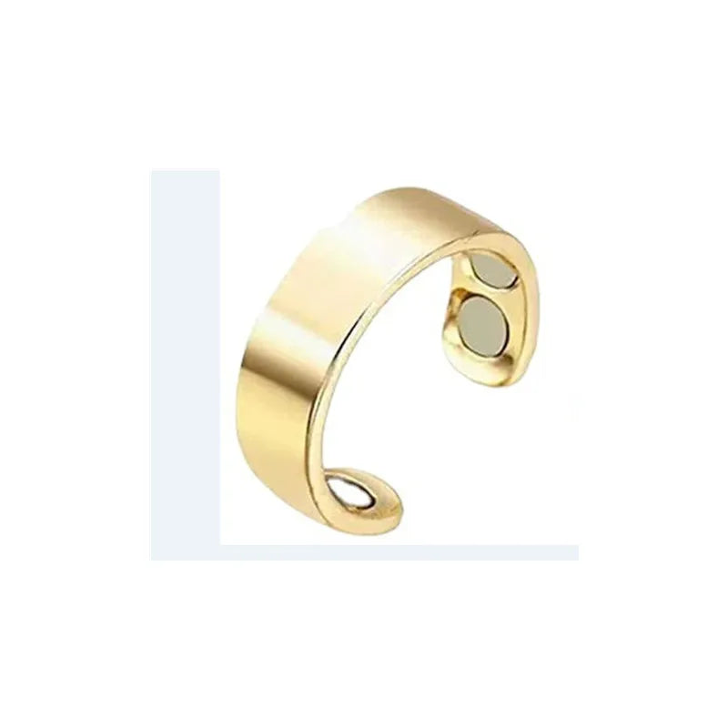 WOUWU Rings Magnetic Health Energy Finger Open Cuff Adjustable Ring Women Men Wedding Bands 6mm Wide Minimalist Jewelry